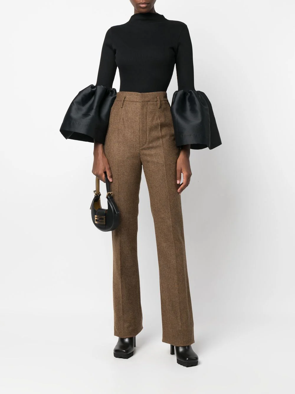 Wool High-Waisted Trousers - Image 2