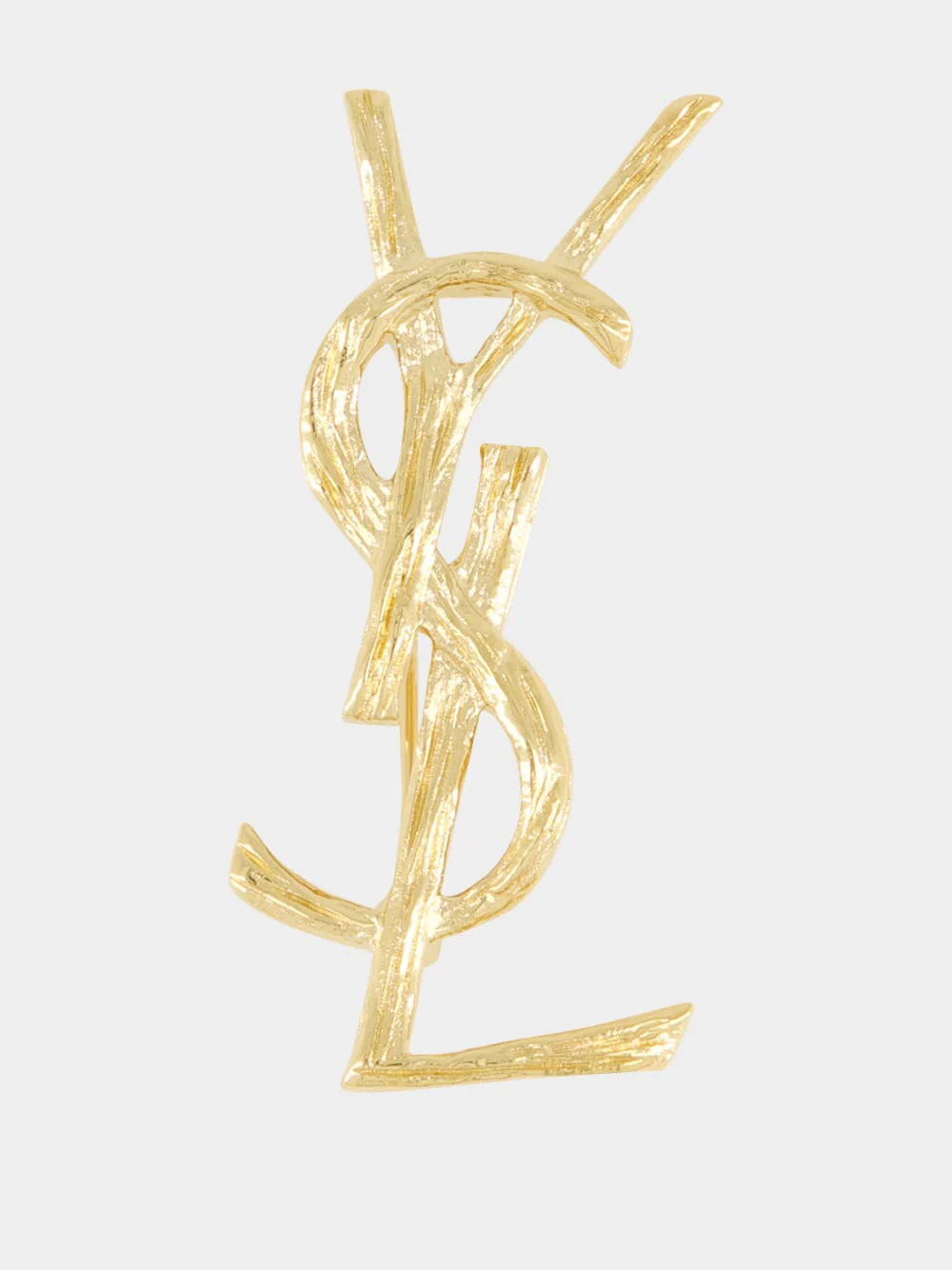 YSL Cassandre Brooch in Light Satin Gold