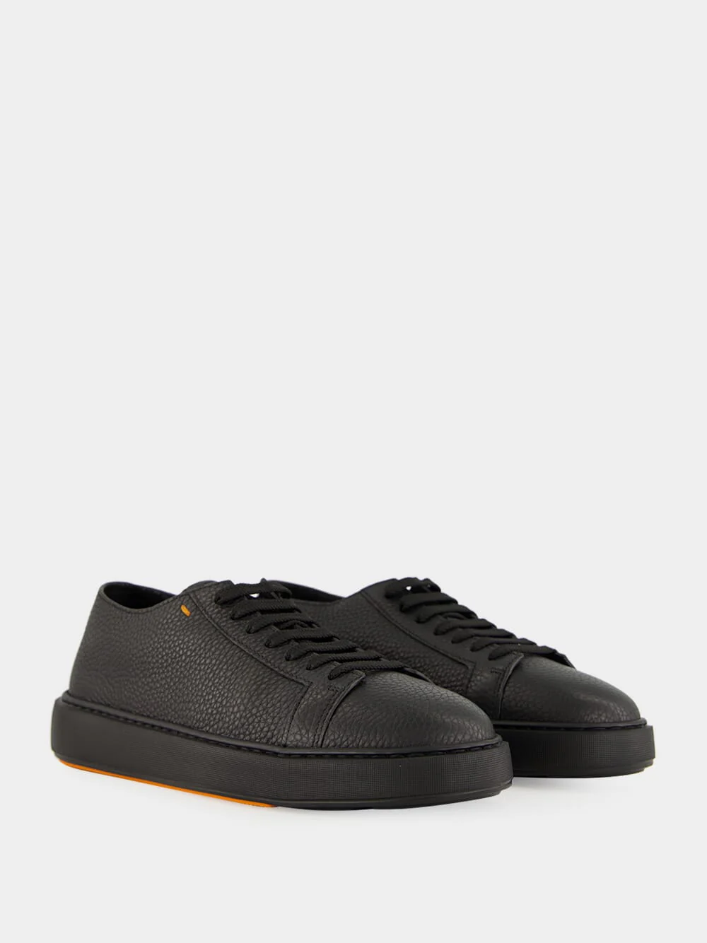 Black Low-Top Dames Leather Sneakers - Image 3