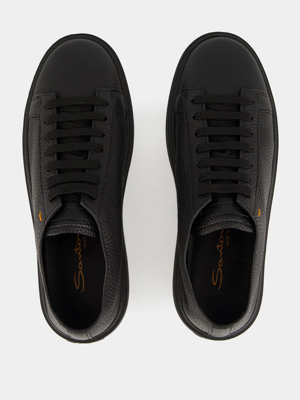 Black Low-Top Dames Leather Sneakers - Image 4