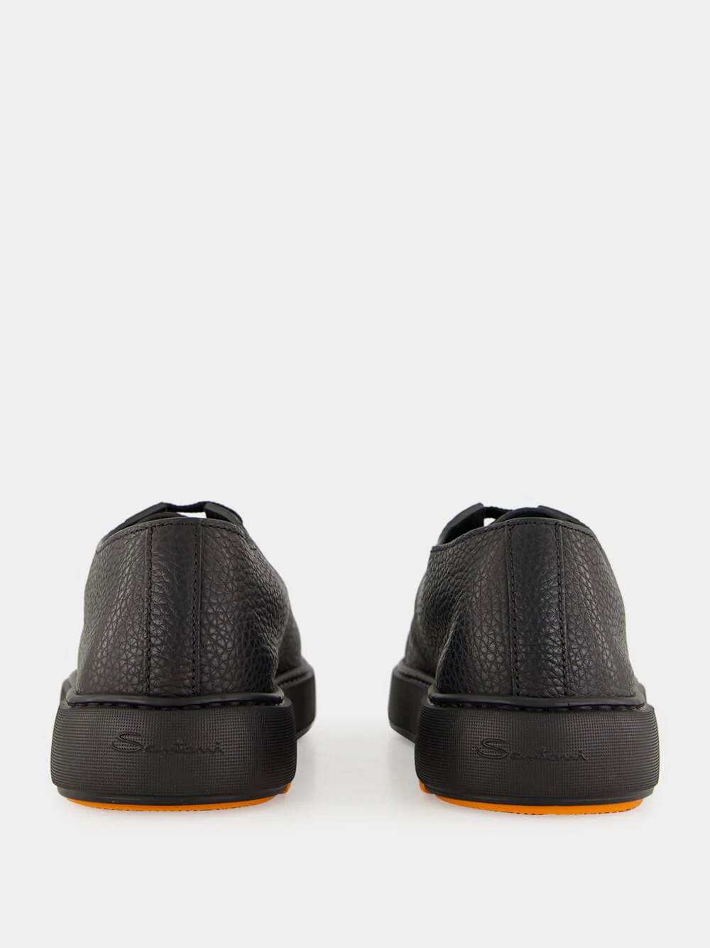Black Low-Top Dames Leather Sneakers - Image 5