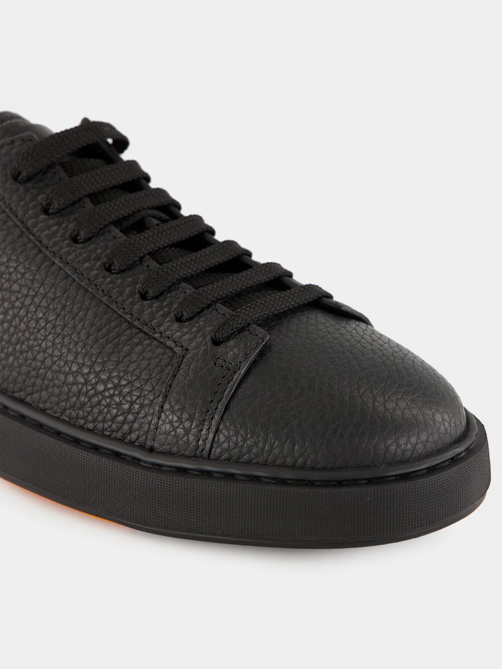 Black Low-Top Dames Leather Sneakers - Image 7