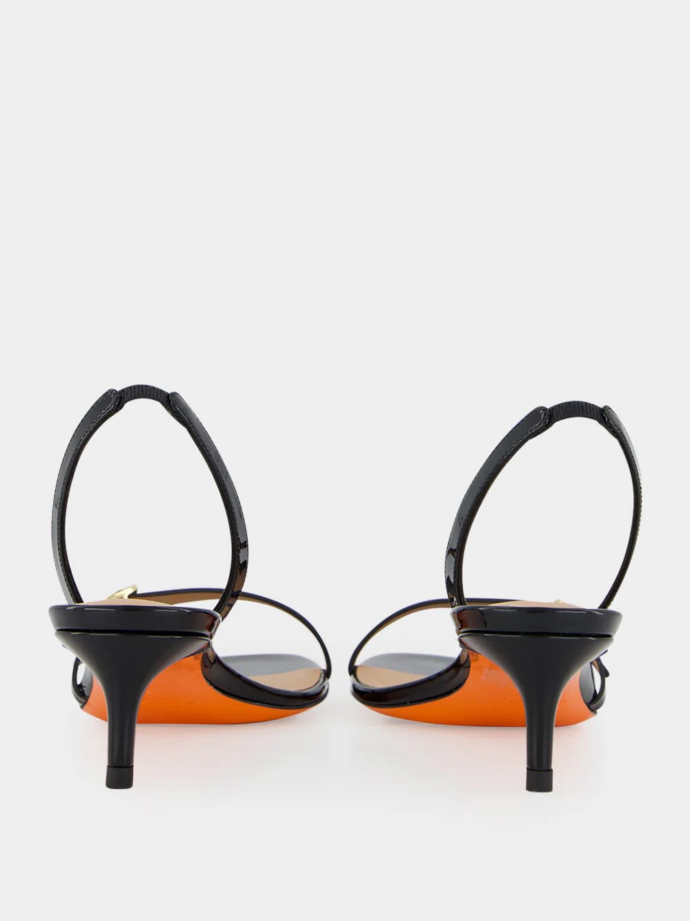 Black Virna Mid-Heel Leather Sandals - Image 11