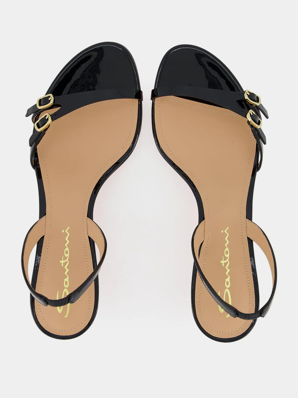 Black Virna Mid-Heel Leather Sandals - Image 4