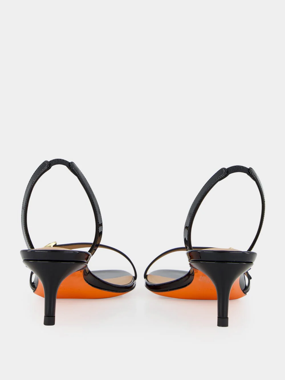 Black Virna Mid-Heel Leather Sandals - Image 5