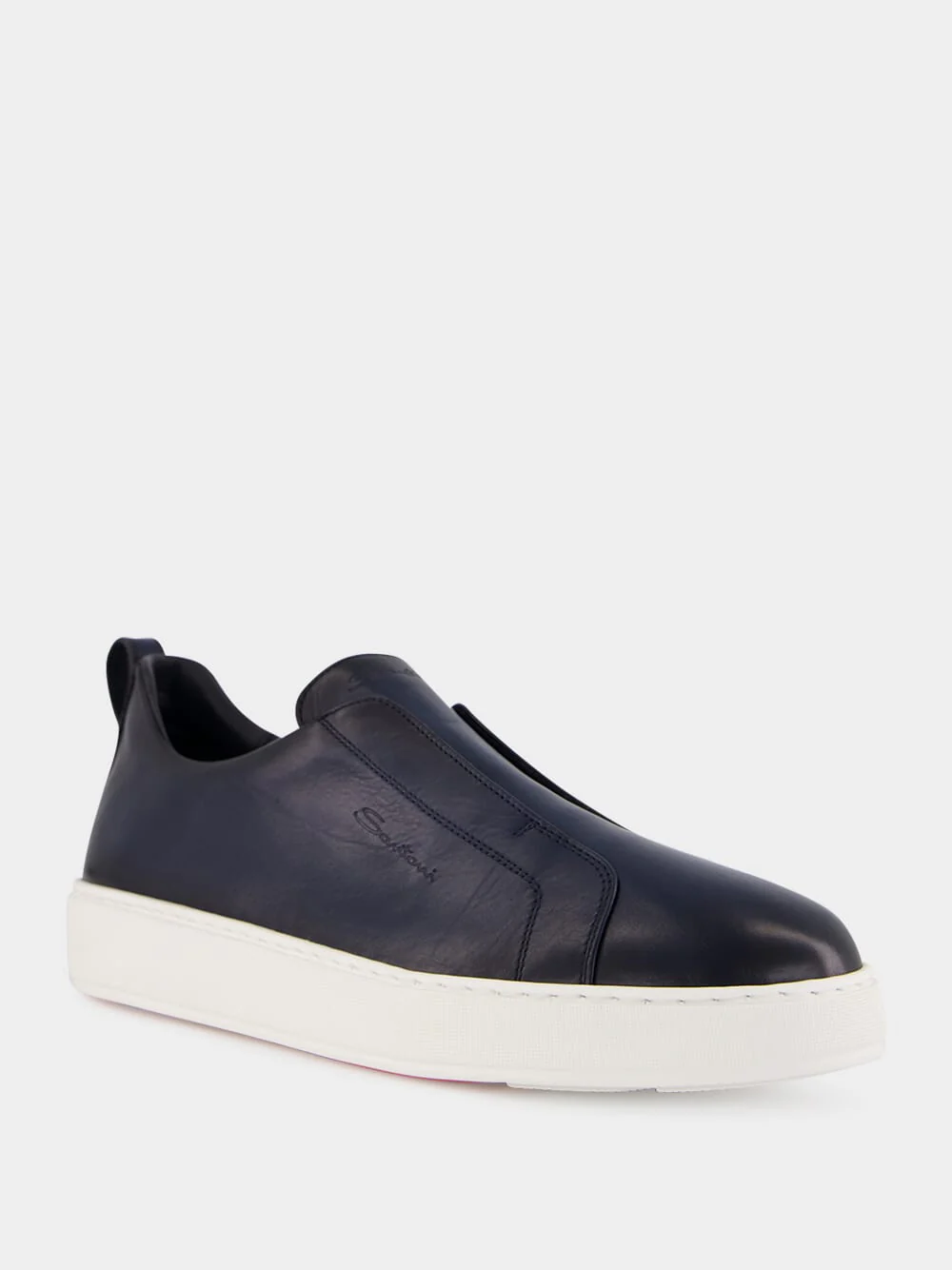 Blue Calf Leather Slip-On Sneakers - Image 2