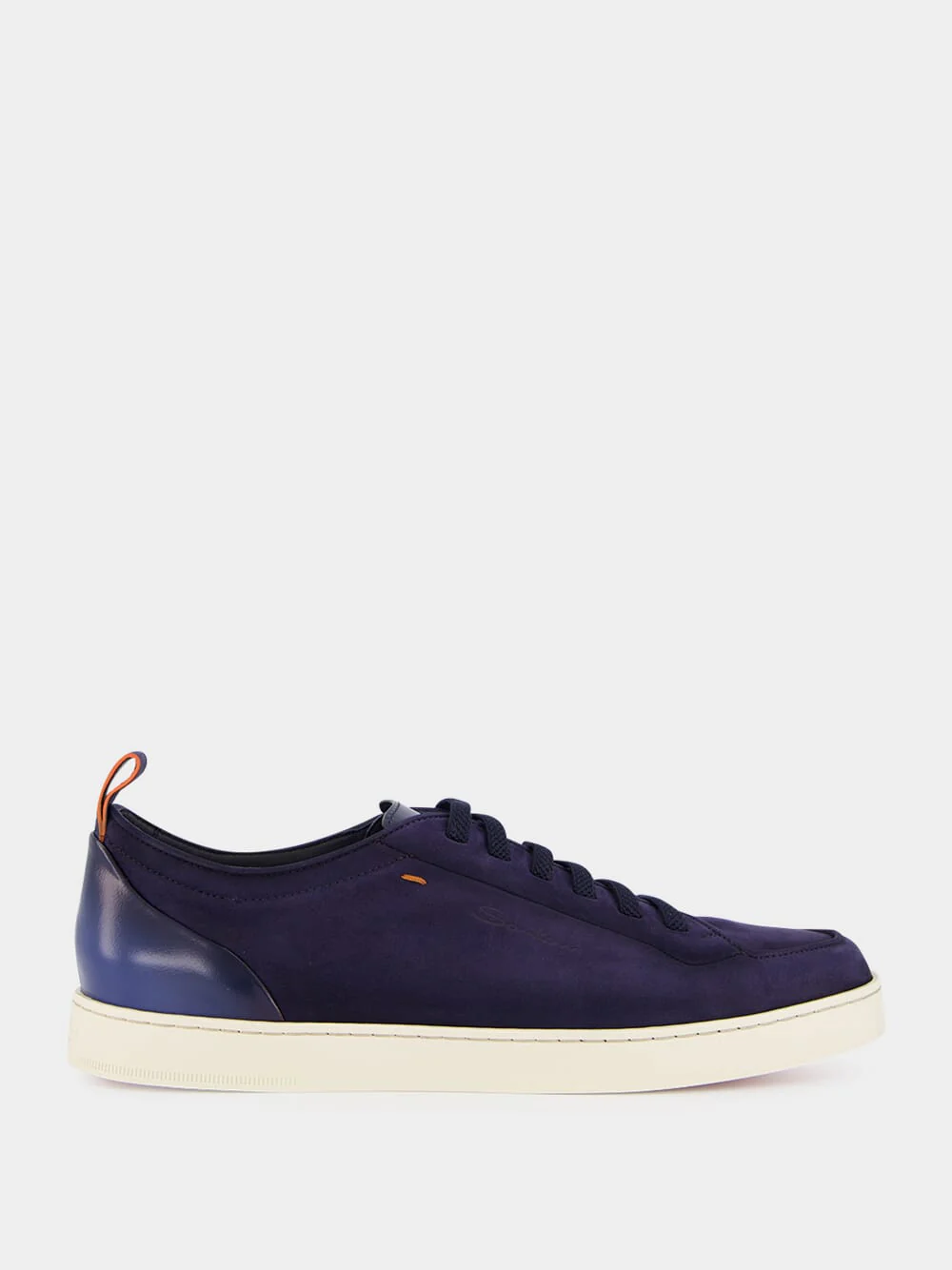 Blue Suede Calf Leather Sneakers