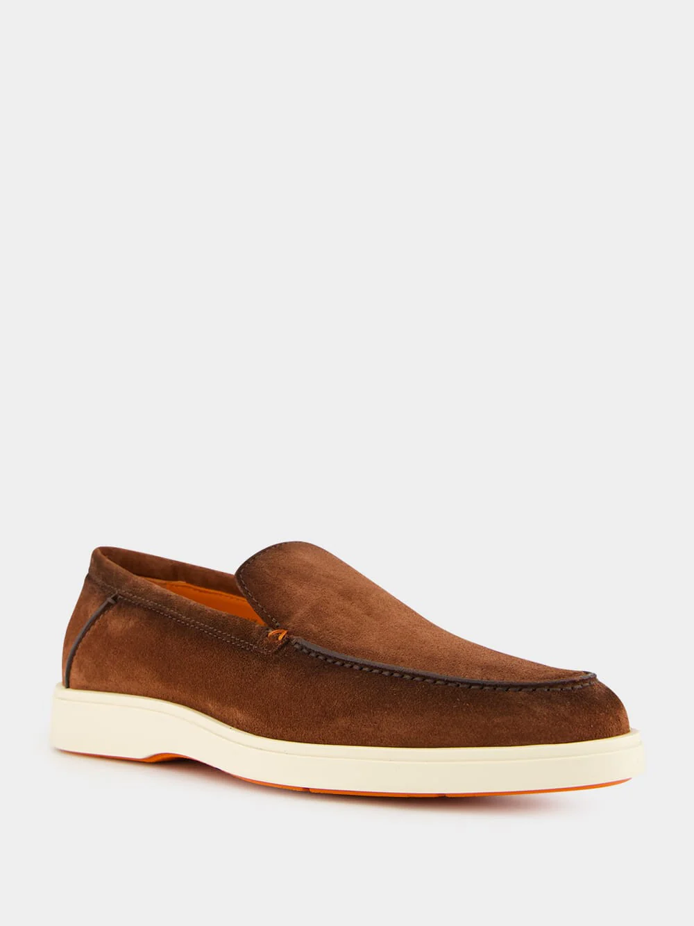 Brown Almond-Toe Suede Loafers - Image 2
