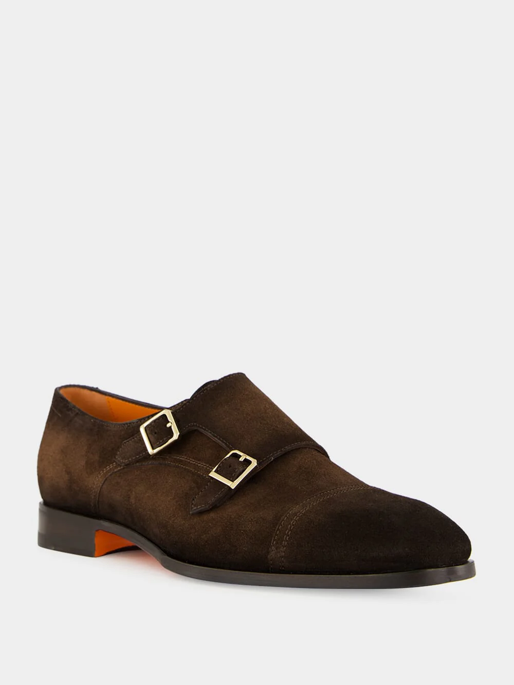 Brown Axel B Suede Double Monk Shoes - Image 2