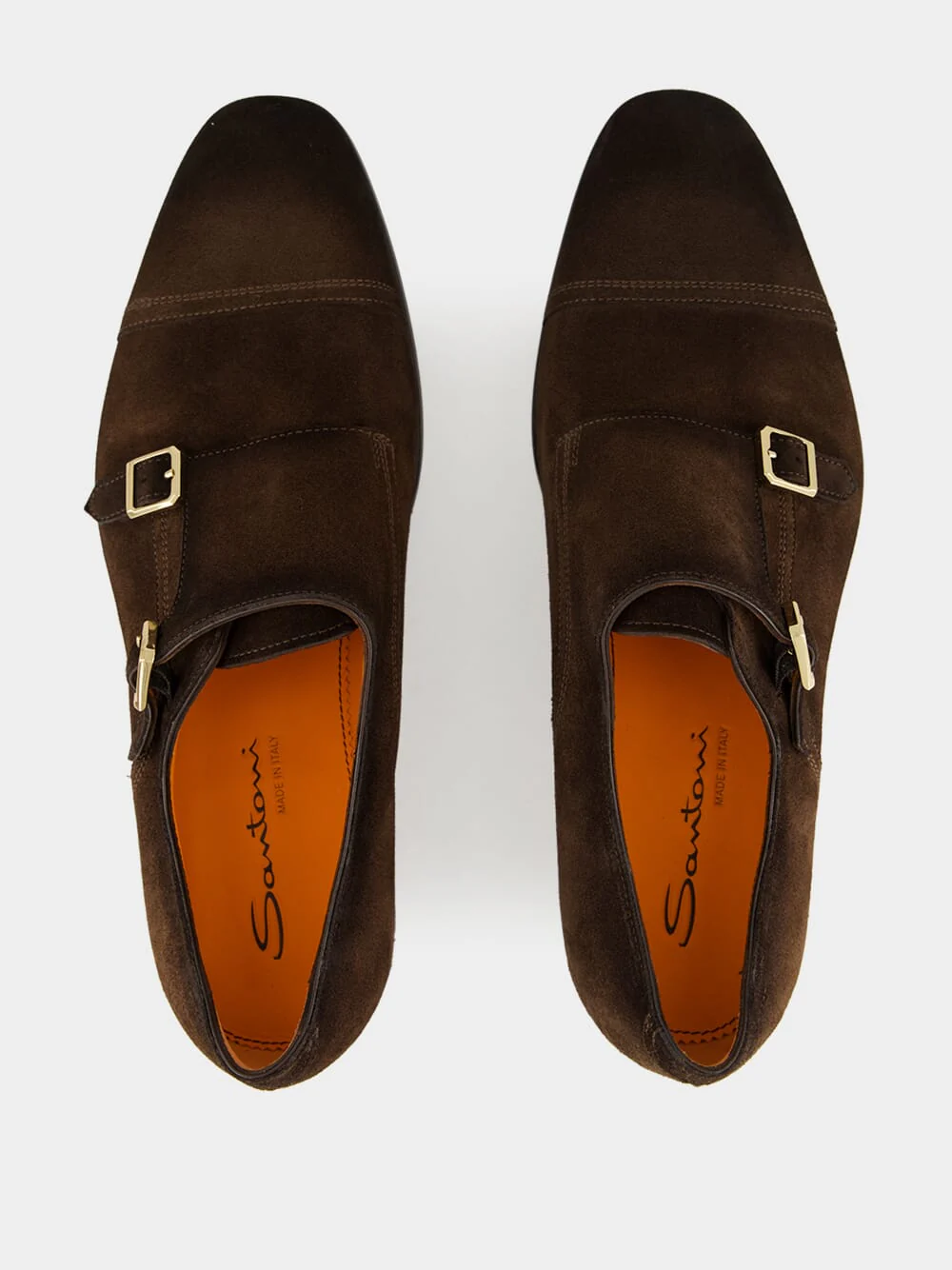 Brown Axel B Suede Double Monk Shoes - Image 4