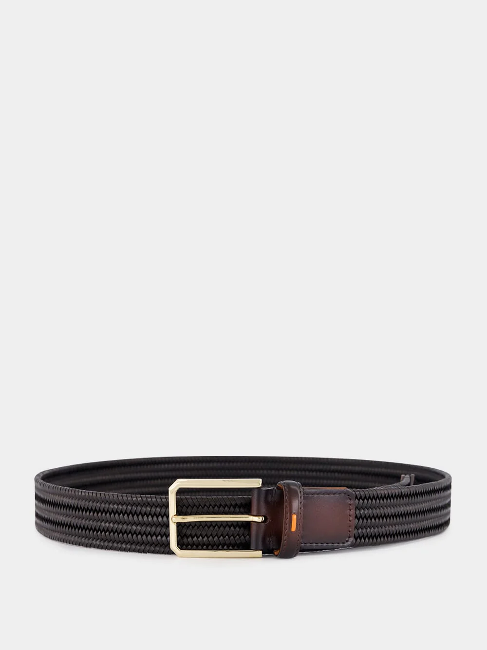 Brown Classic Woven Leather Belt
