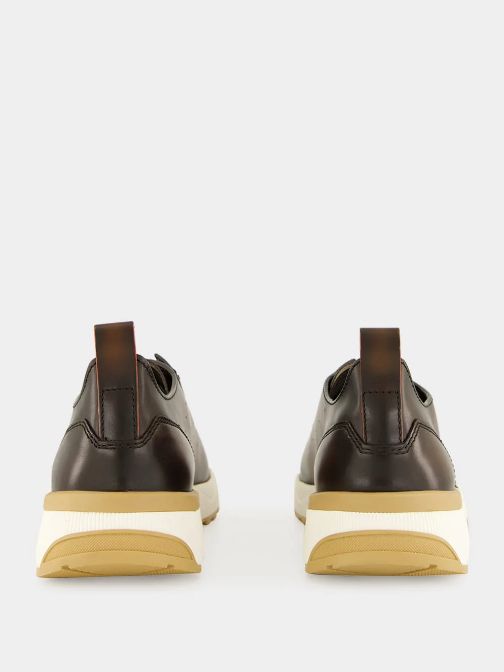 Brown Leather Low-Top Sneakers - Image 5