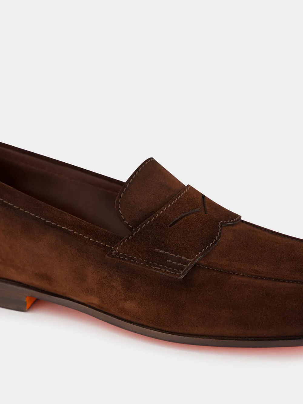 Brown Suede Penny Loafers - Image 7