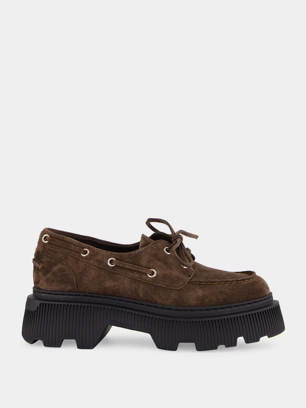 Dark Brown Billie Suede Platform Loafers