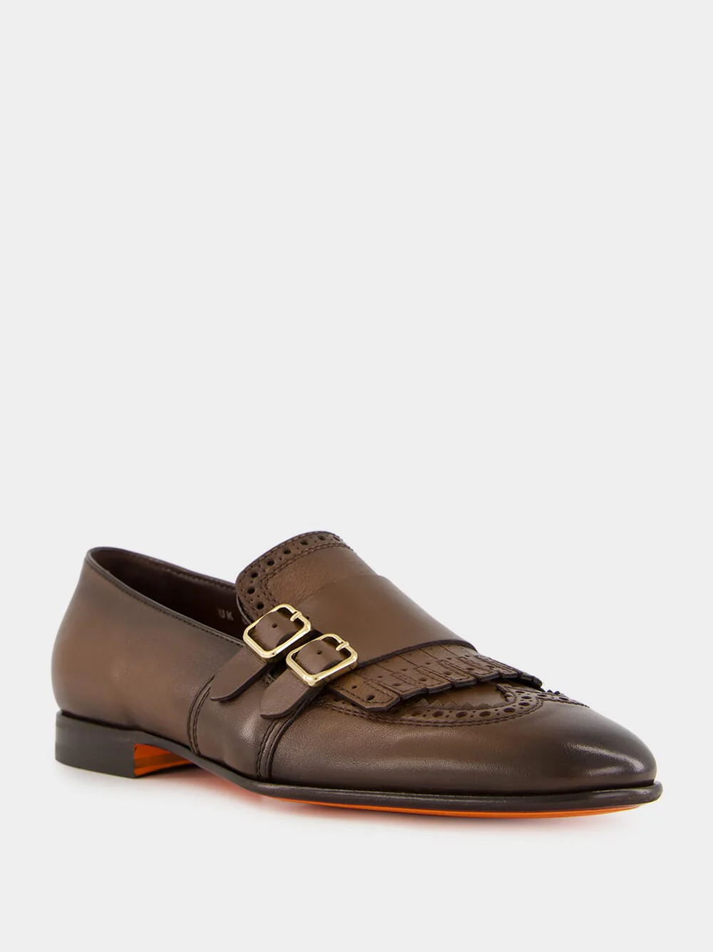 Dark Brown Leather Double Buckle Shoes - Image 2