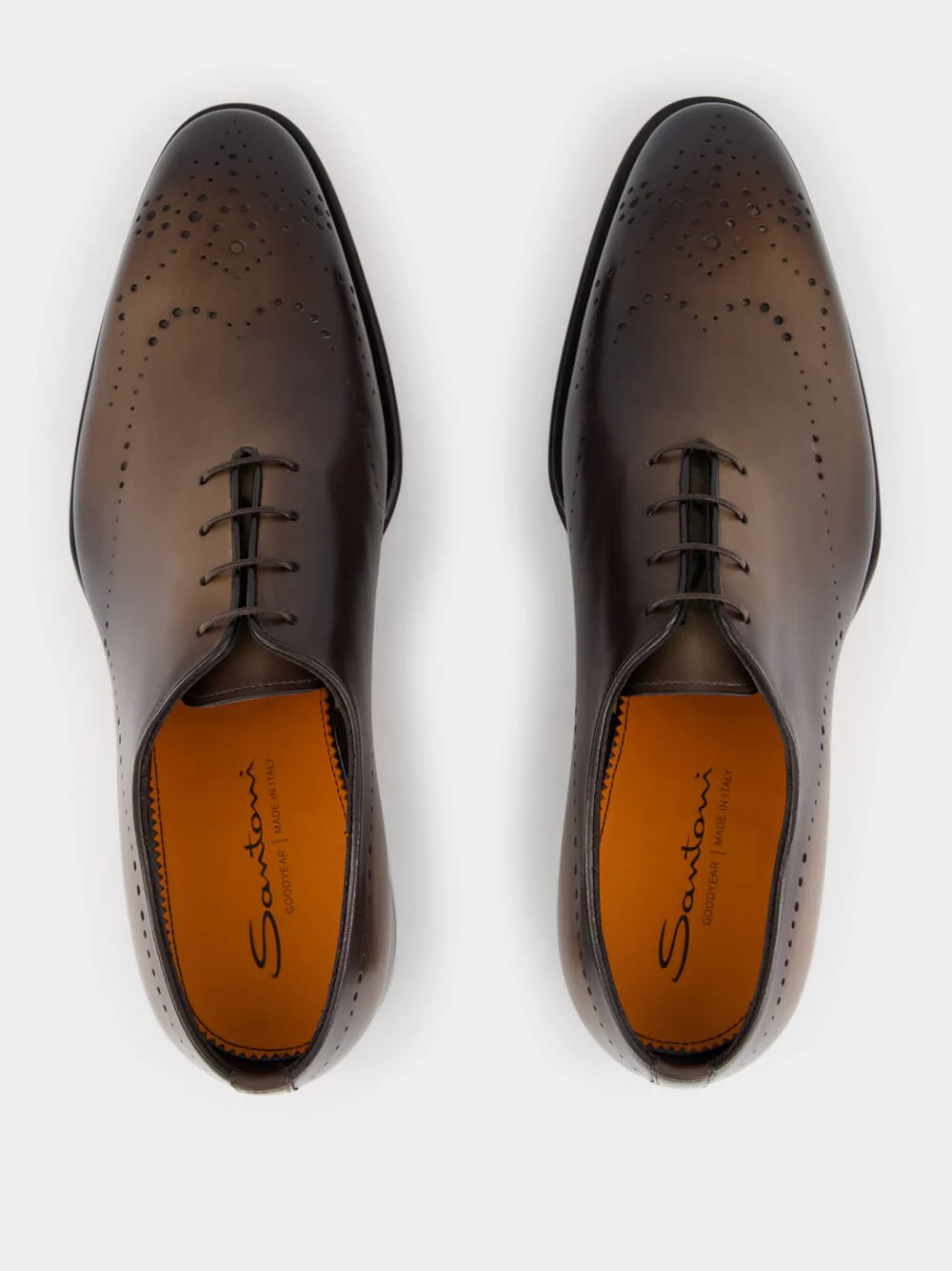 Dark Brown Leather Oxford Shoes with Brogue Detail - Image 5
