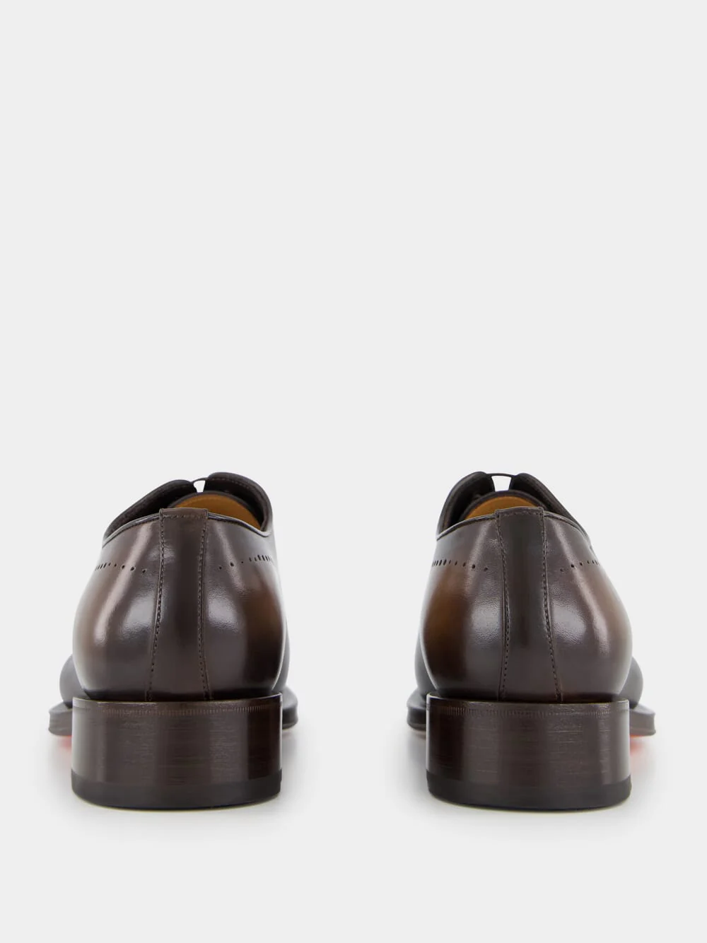 Dark Brown Leather Oxford Shoes with Brogue Detail - Image 6