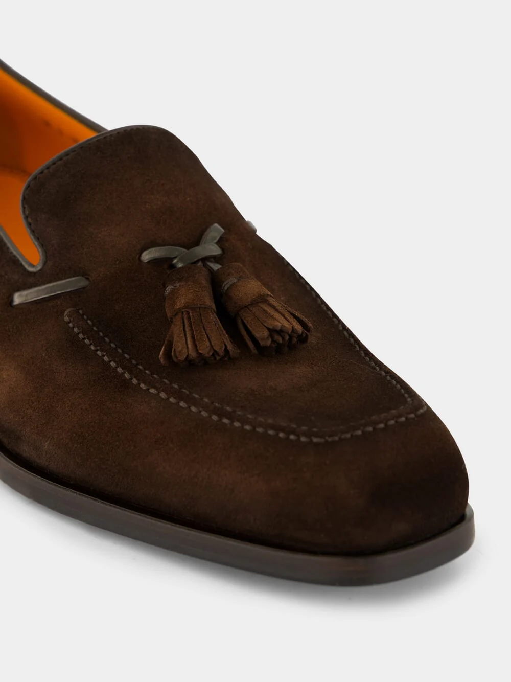 Dark Brown Suede and Leather Tassel Loafers - Image 7