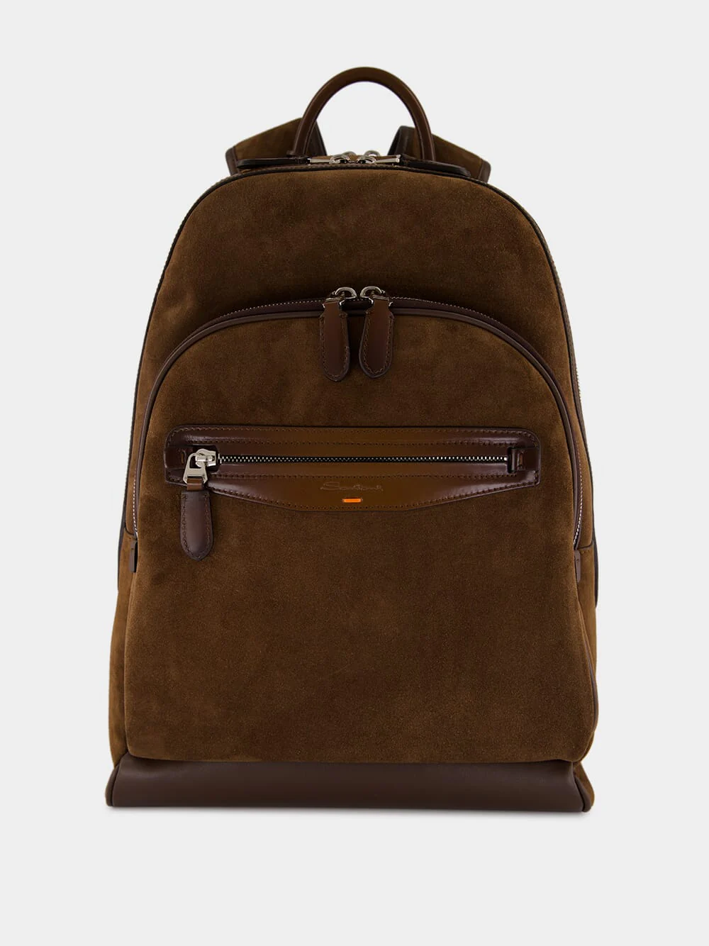 Dark Brown Suede Leather Backpack