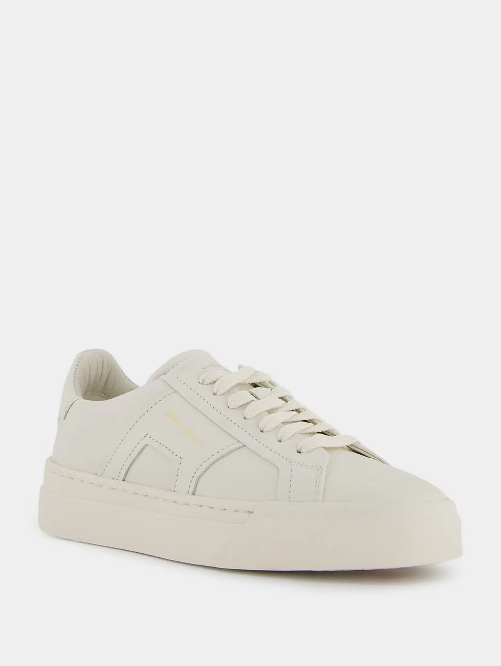Double Buckle Leather Sneakers - Image 2