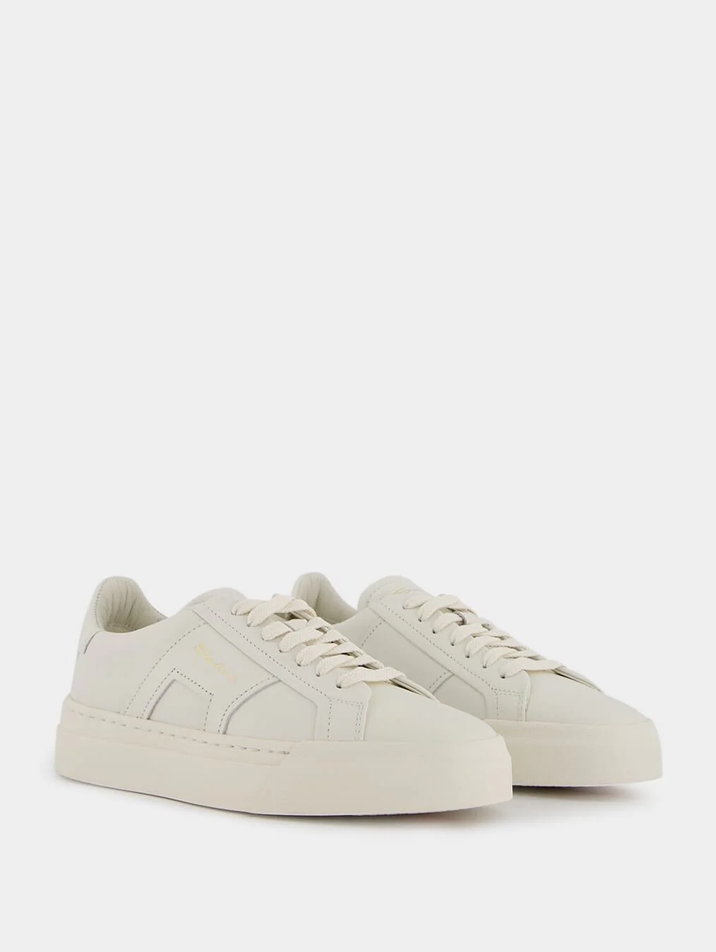 Double Buckle Leather Sneakers - Image 3