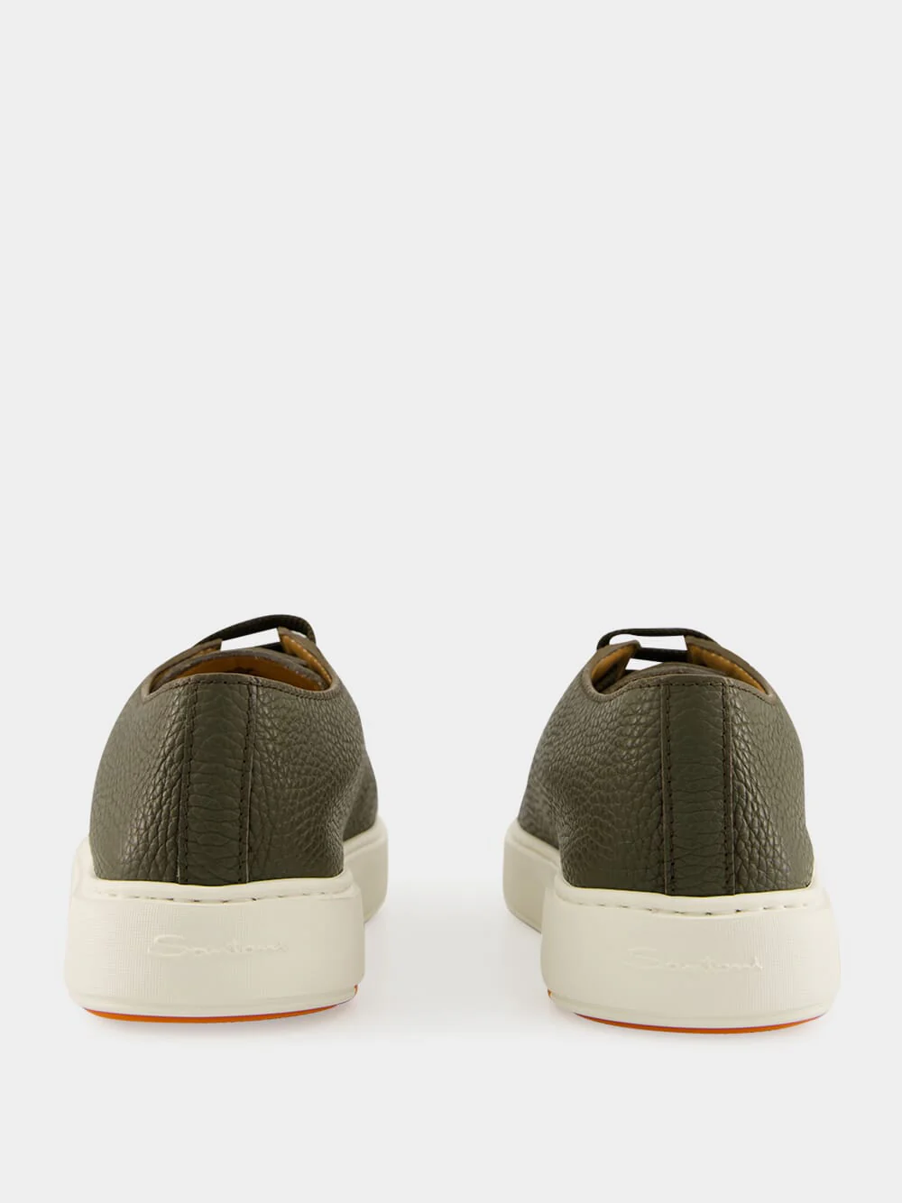 Green Tumbled Leather Sneakers - Image 5