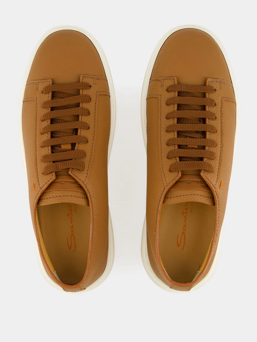 Light Brown Tumbled Leather Sneakers - Image 4