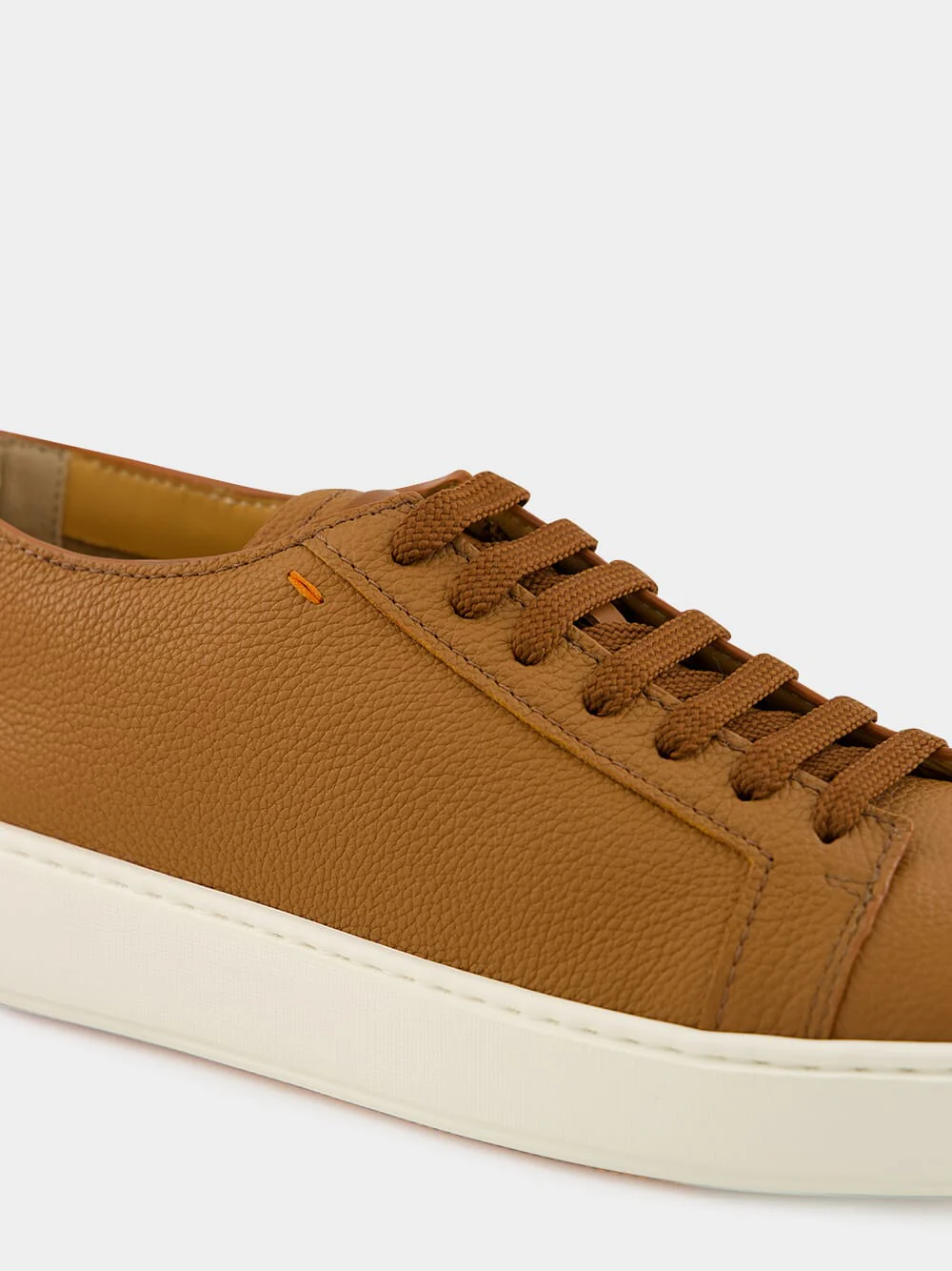 Light Brown Tumbled Leather Sneakers - Image 6