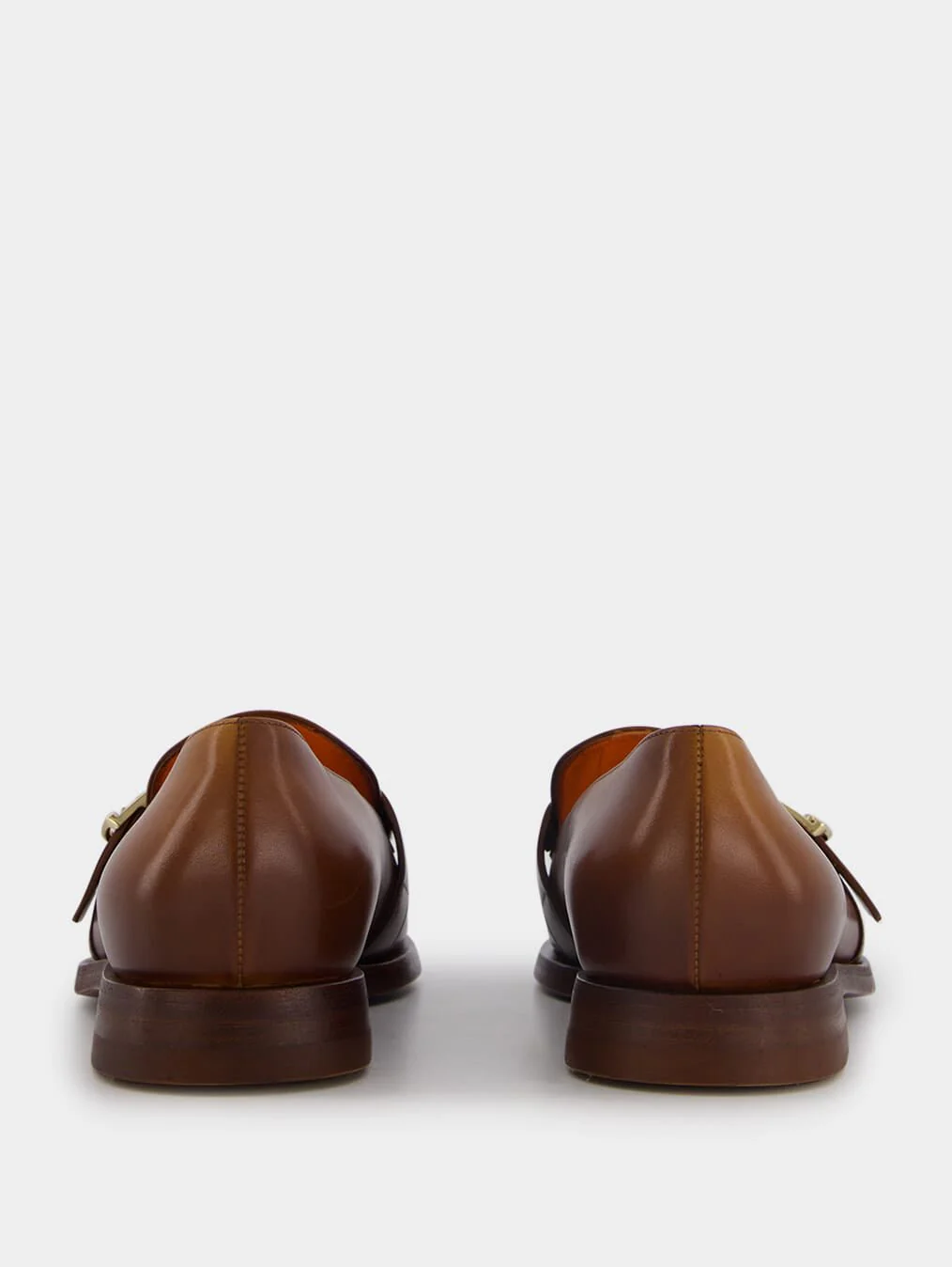 Polished Brown Leather Fringe Loafer - Image 5