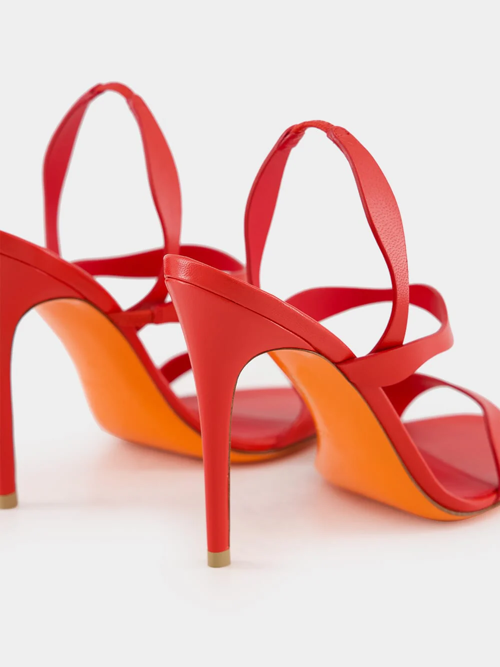 Red Leather High-Heel Sandals - Image 6