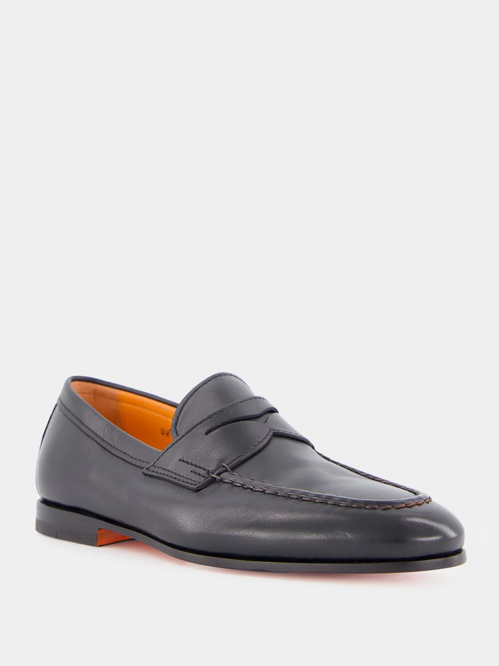Black Polished Penny Leather Loafers - Image 2