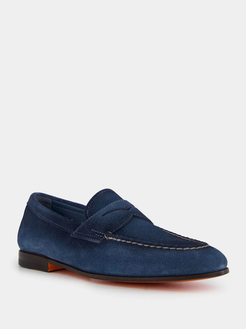 Blue Suede Penny Loafers - Image 2