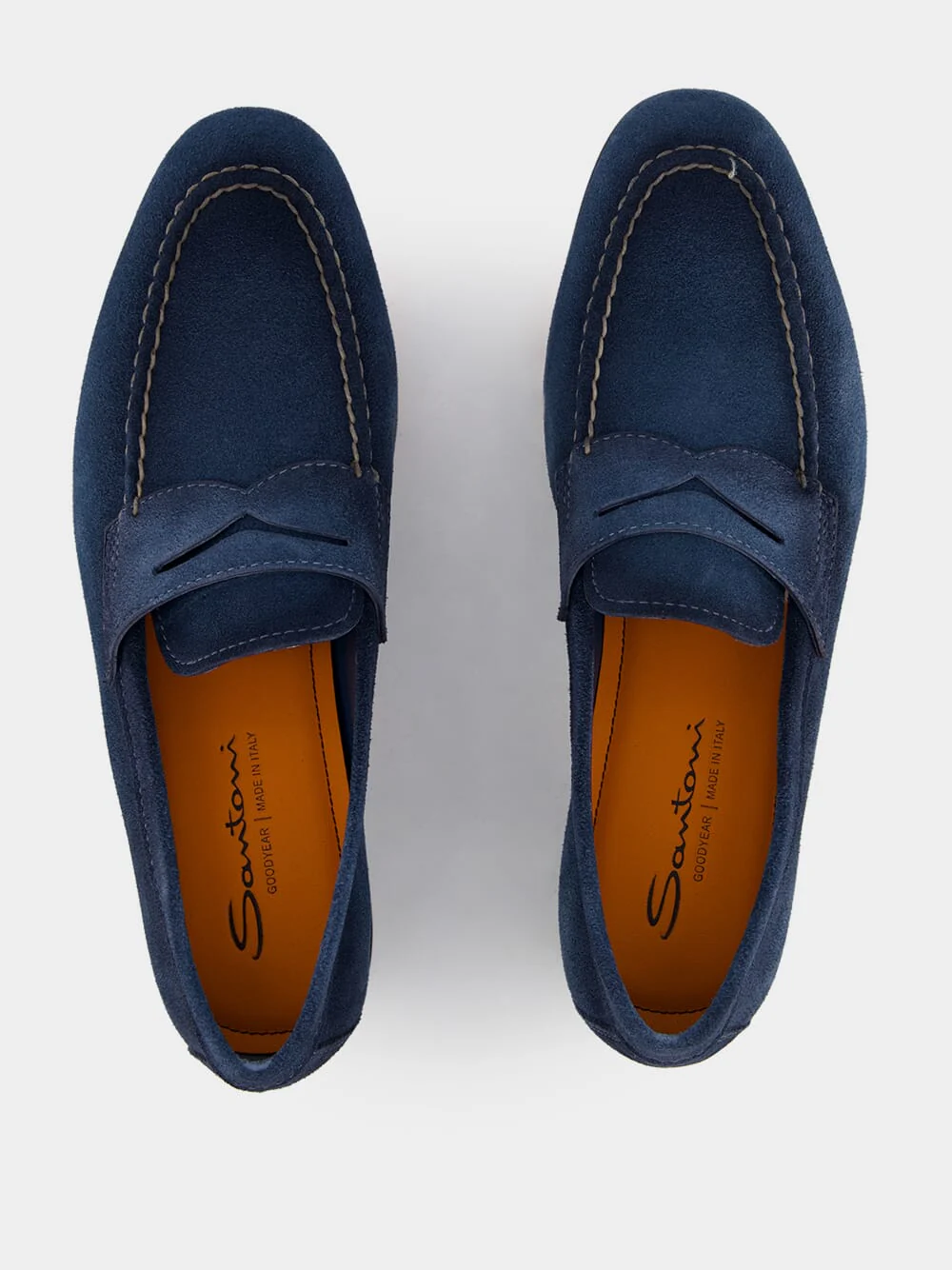 Blue Suede Penny Loafers - Image 4