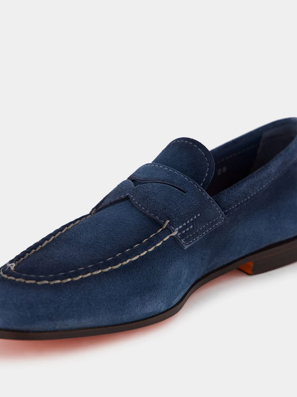 Blue Suede Penny Loafers - Image 6