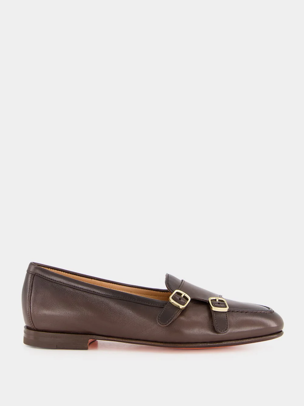 Brown Double Monk Loafers - Image 7