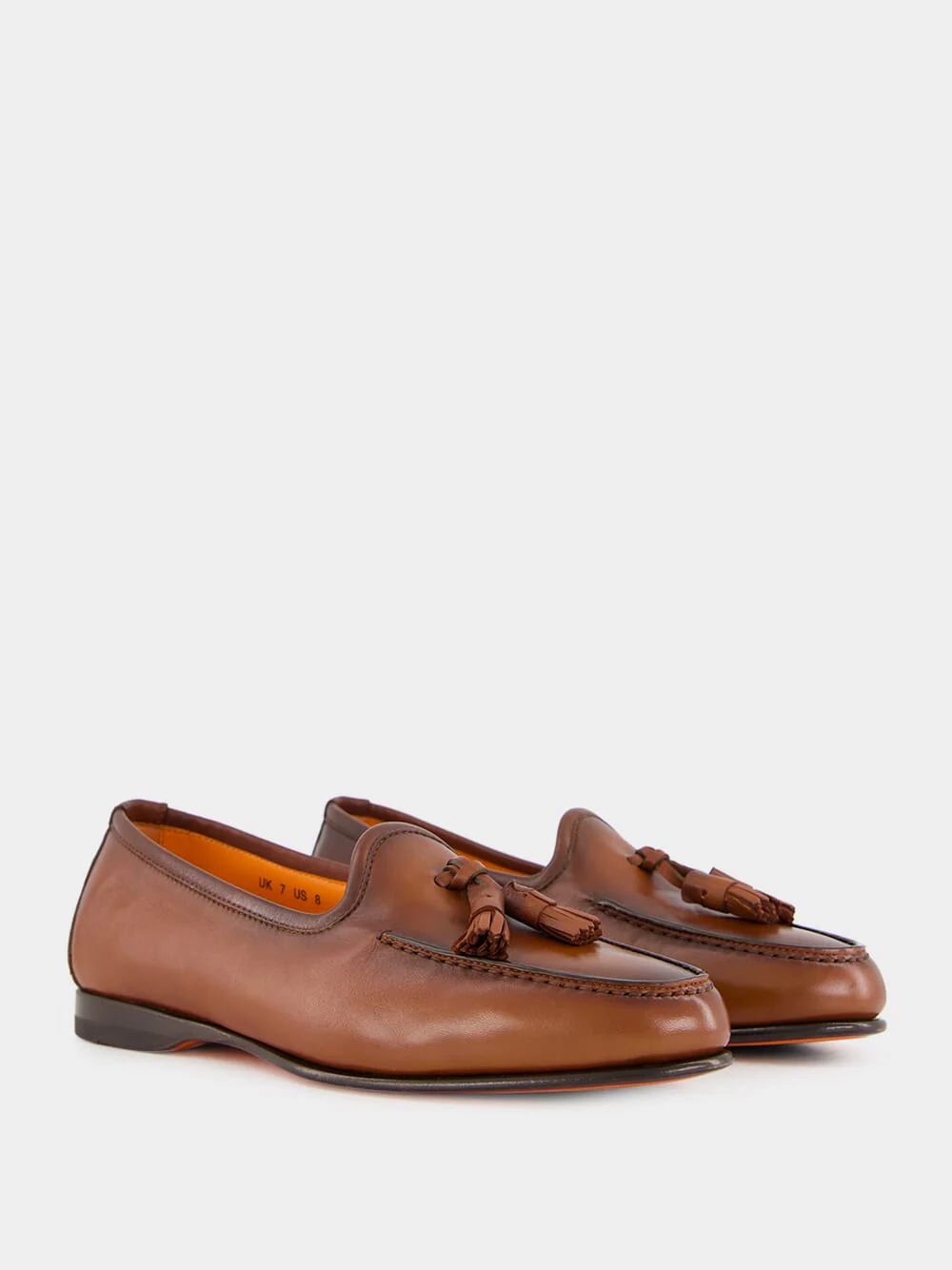 Brown Leather Loafer with Tassel - Image 3