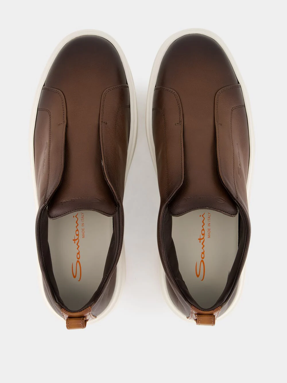 Brown Leather Slip-On Sneakers - Image 4