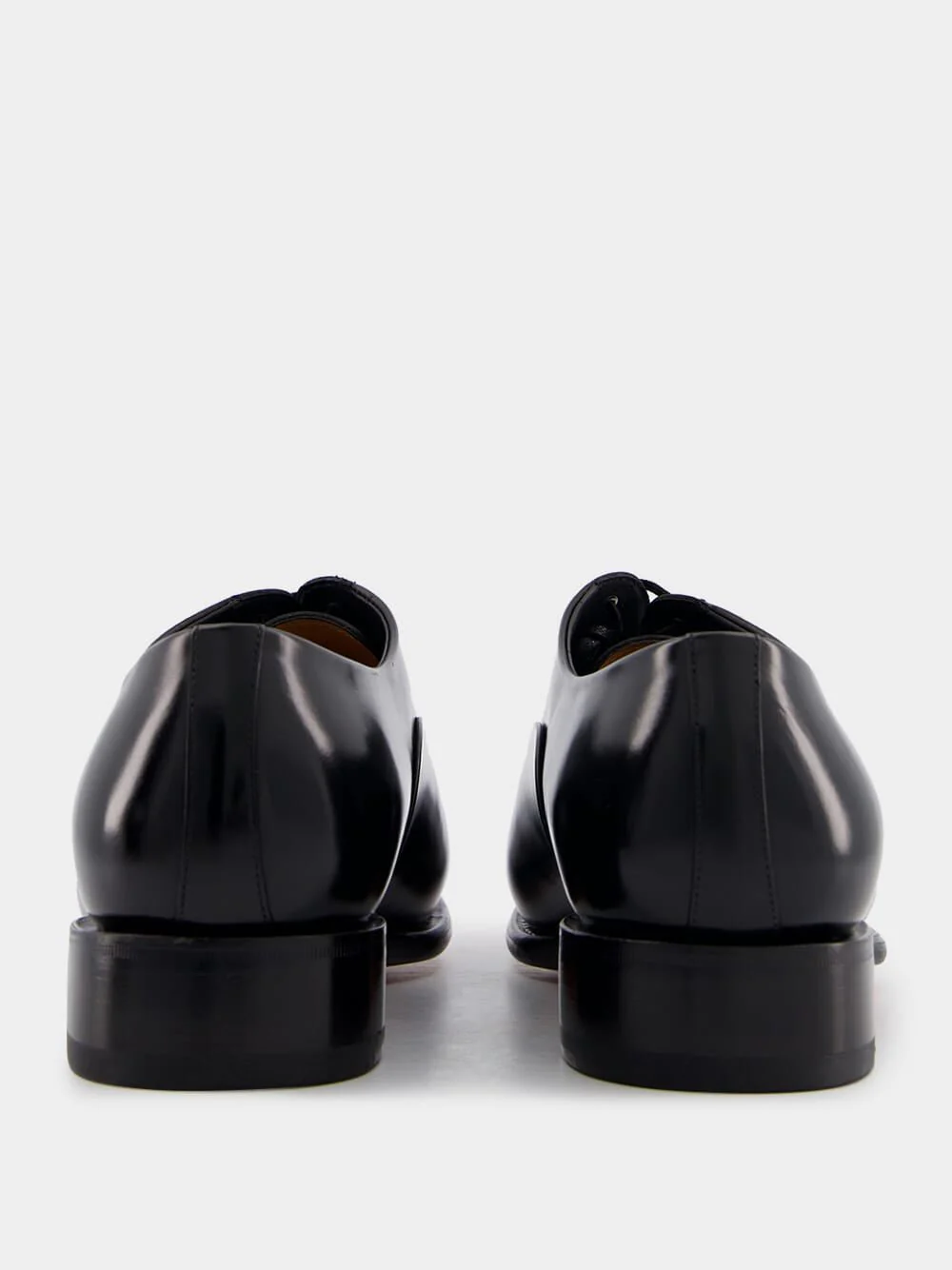 Polished Black Leather Oxford Shoes - Image 6