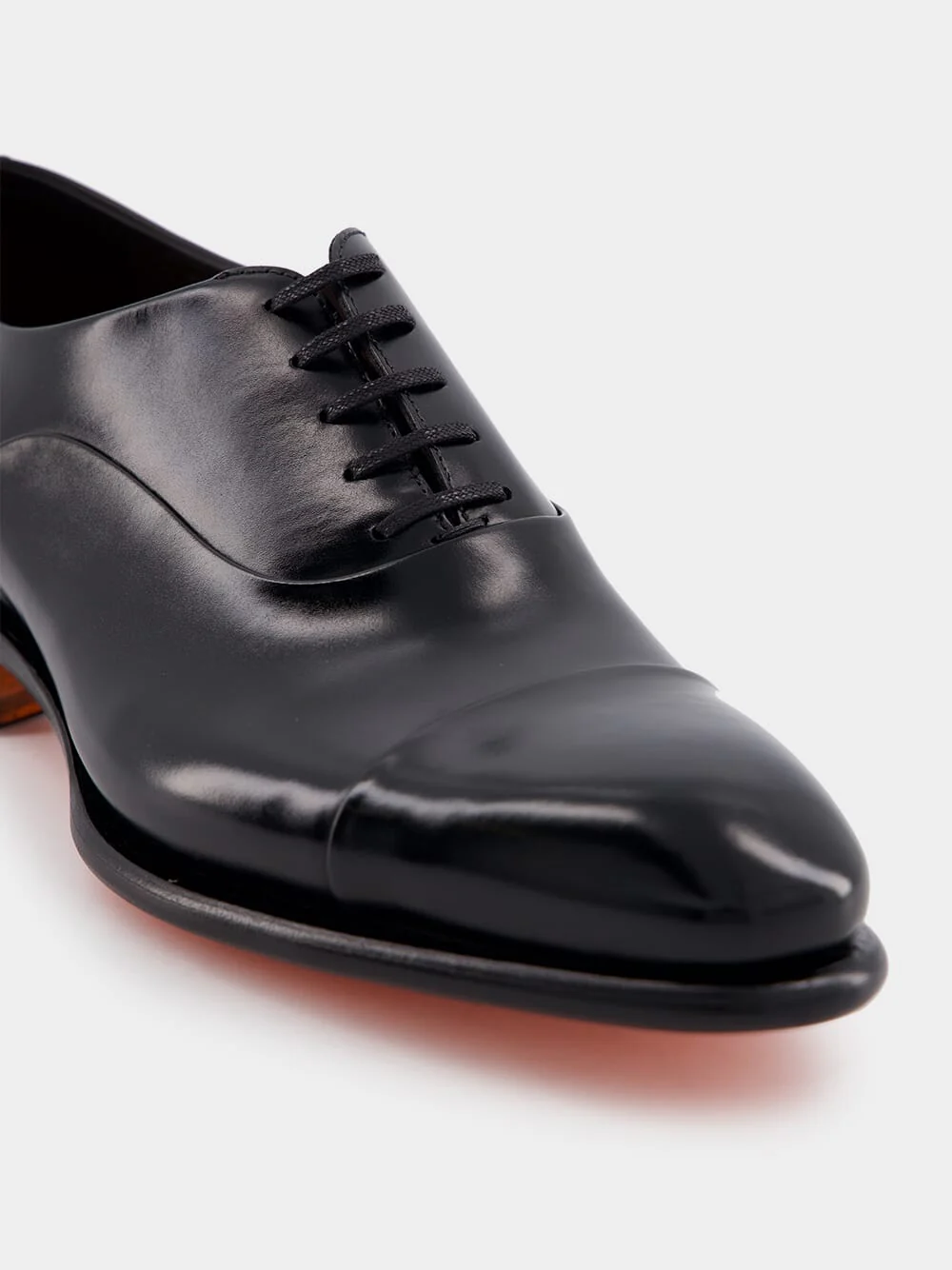 Polished Black Leather Oxford Shoes - Image 8