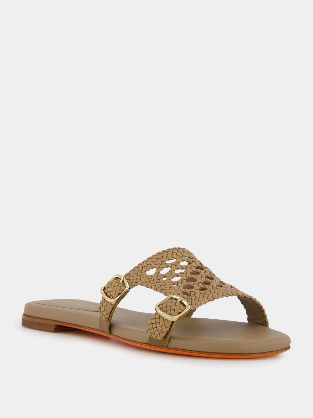 Woven Leather Slide Sandals - Image 2