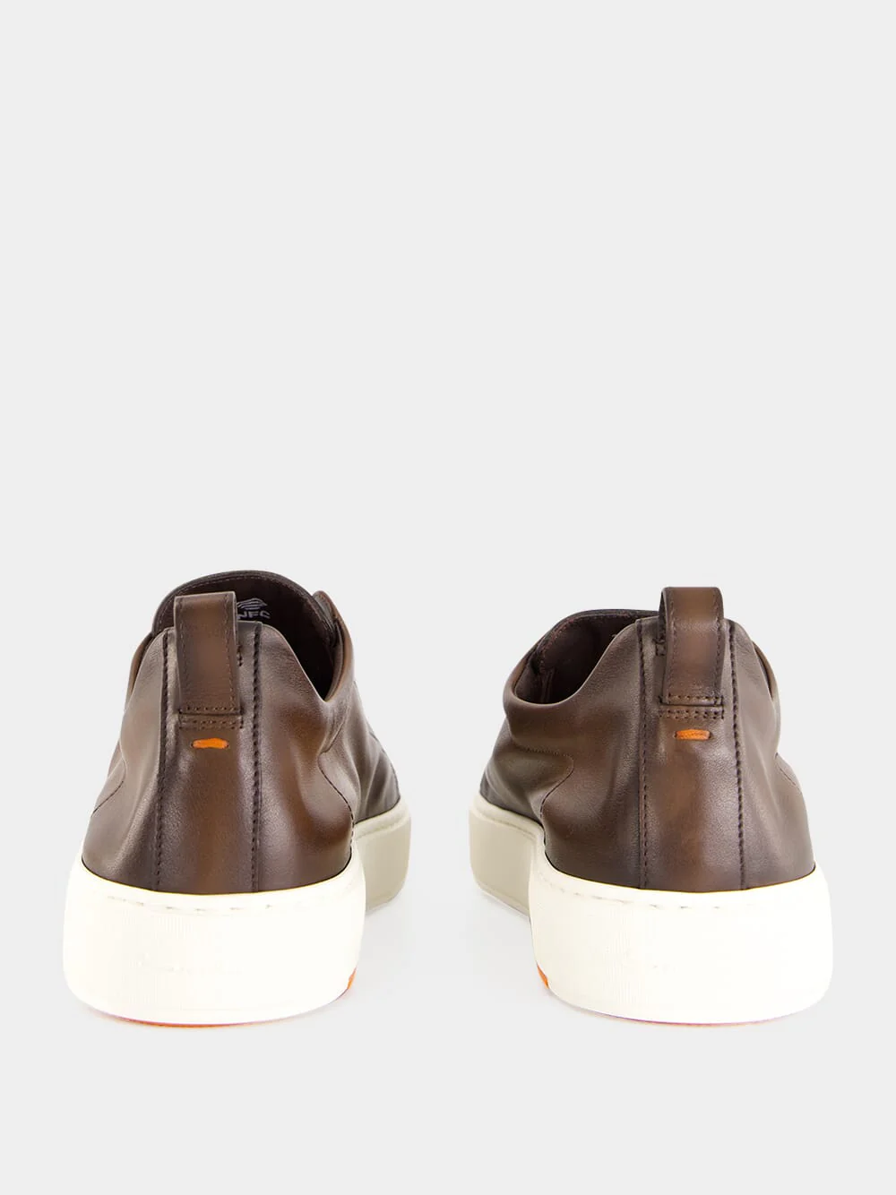 Brown Cleanic Leather Slip-On Sneakers - Image 5