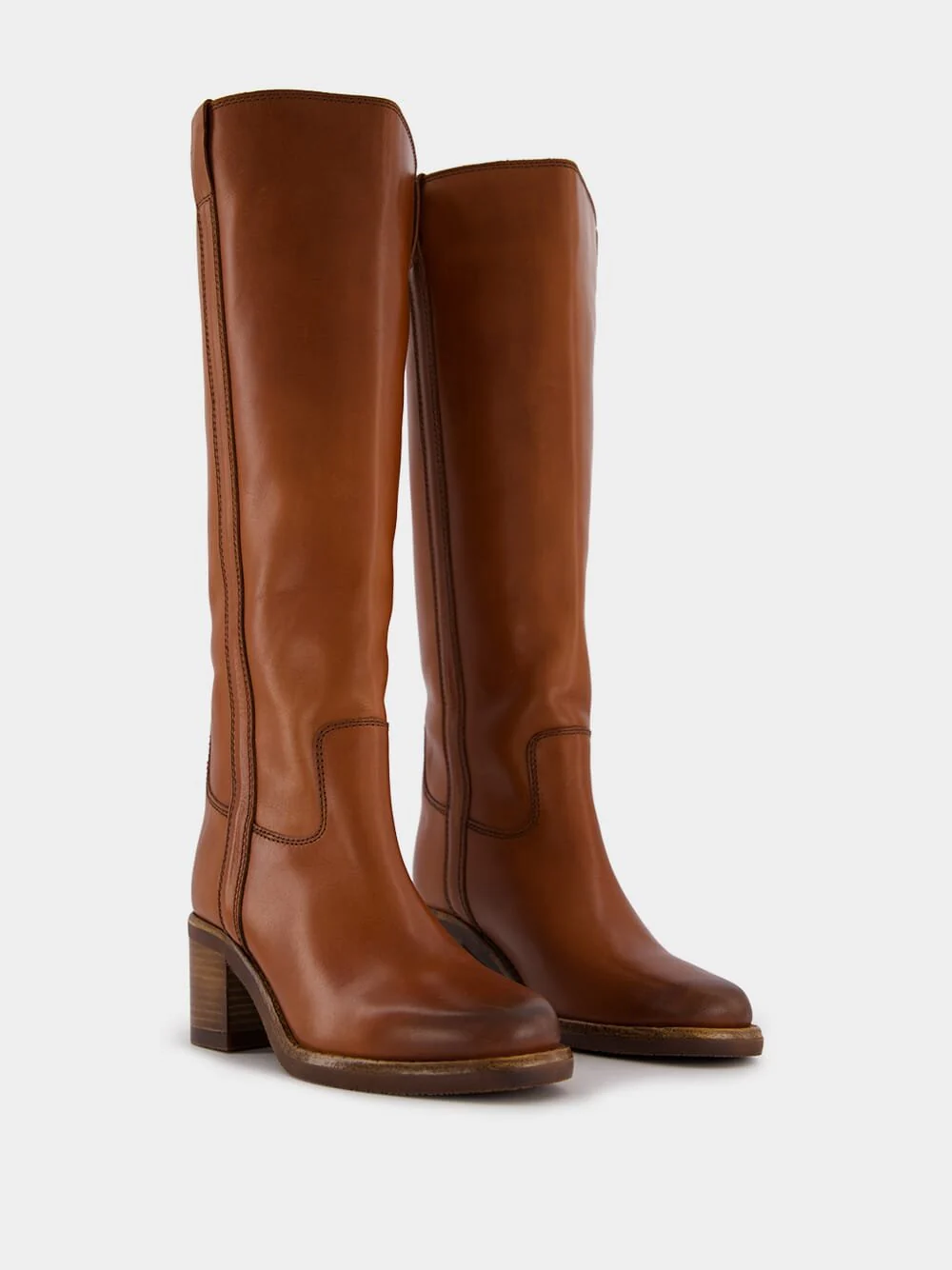 Seenia 70mm Leather Knee-High Boots - Image 4