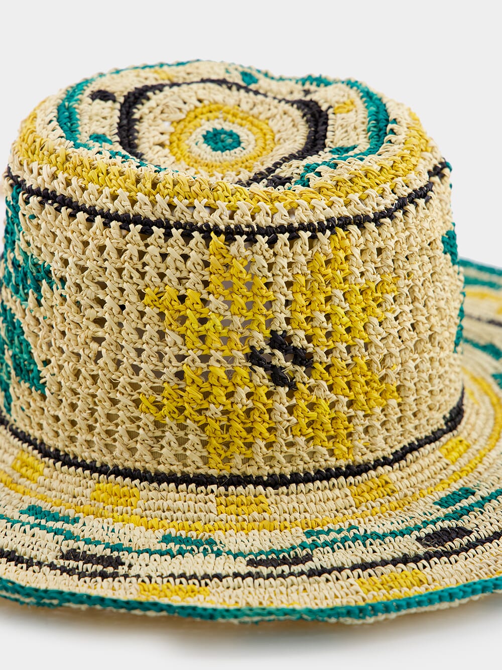 Geometric Floral Beach Hat - Image 3