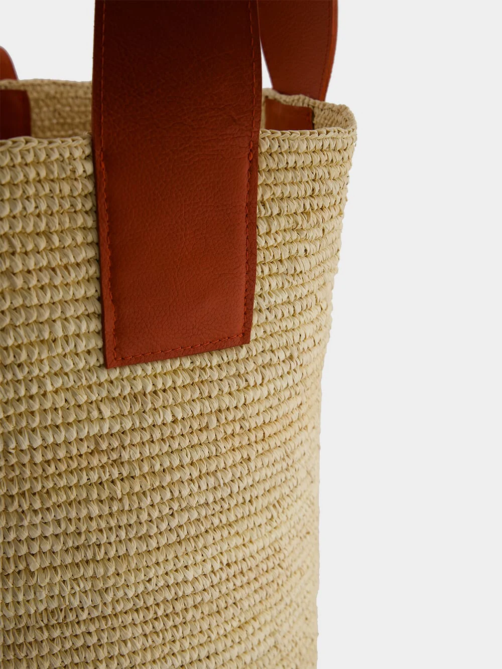 Tall Canasta with Leather Handles - Image 6