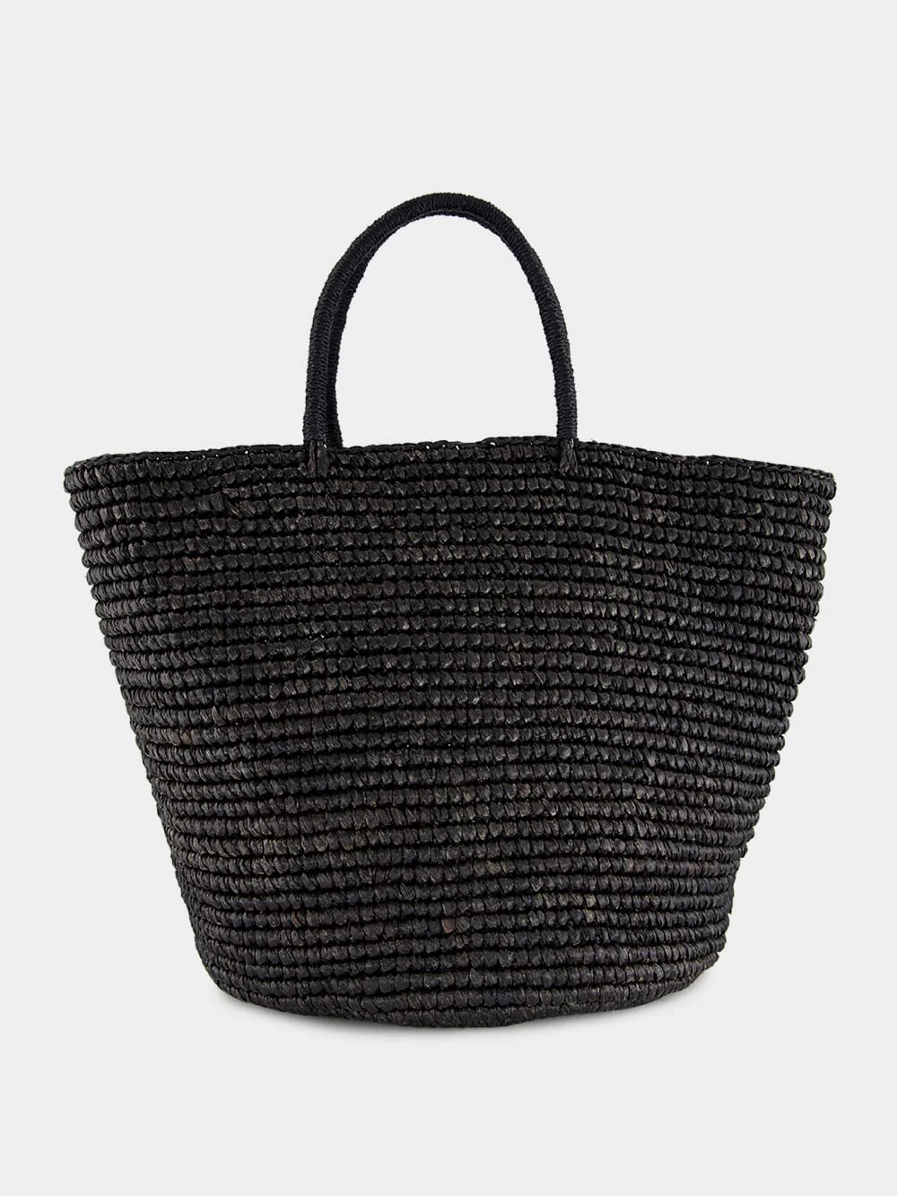 Black Straw Maxi Tote