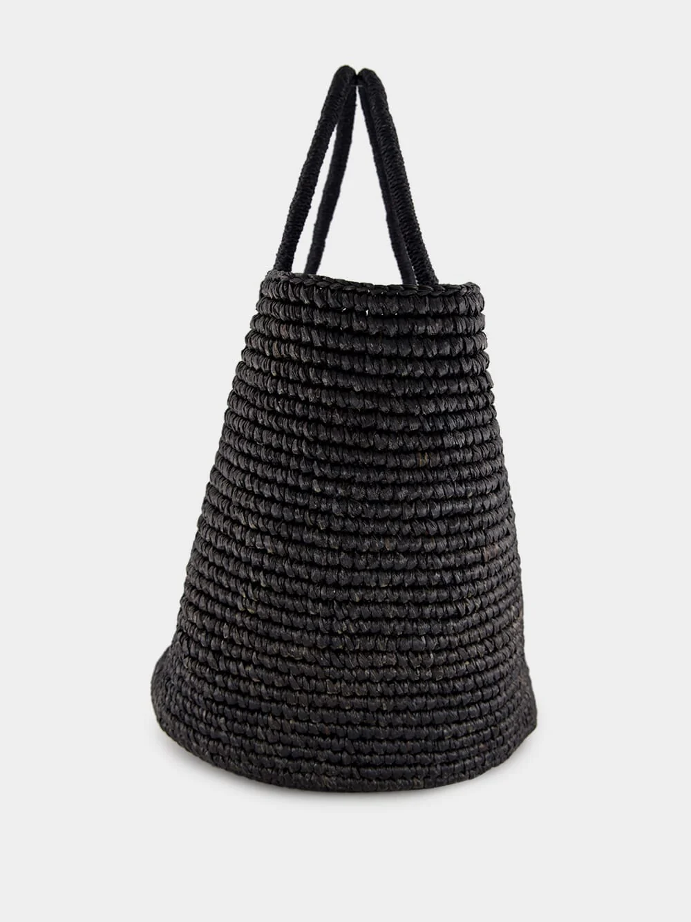 Black Straw Maxi Tote - Image 3