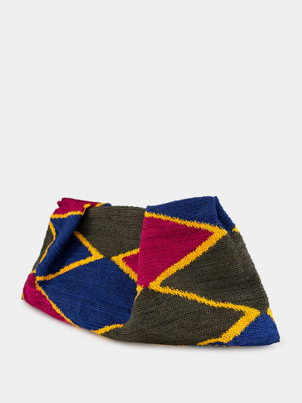 Multicolour Rhombus Sisal Maxi Pouch - Image 4
