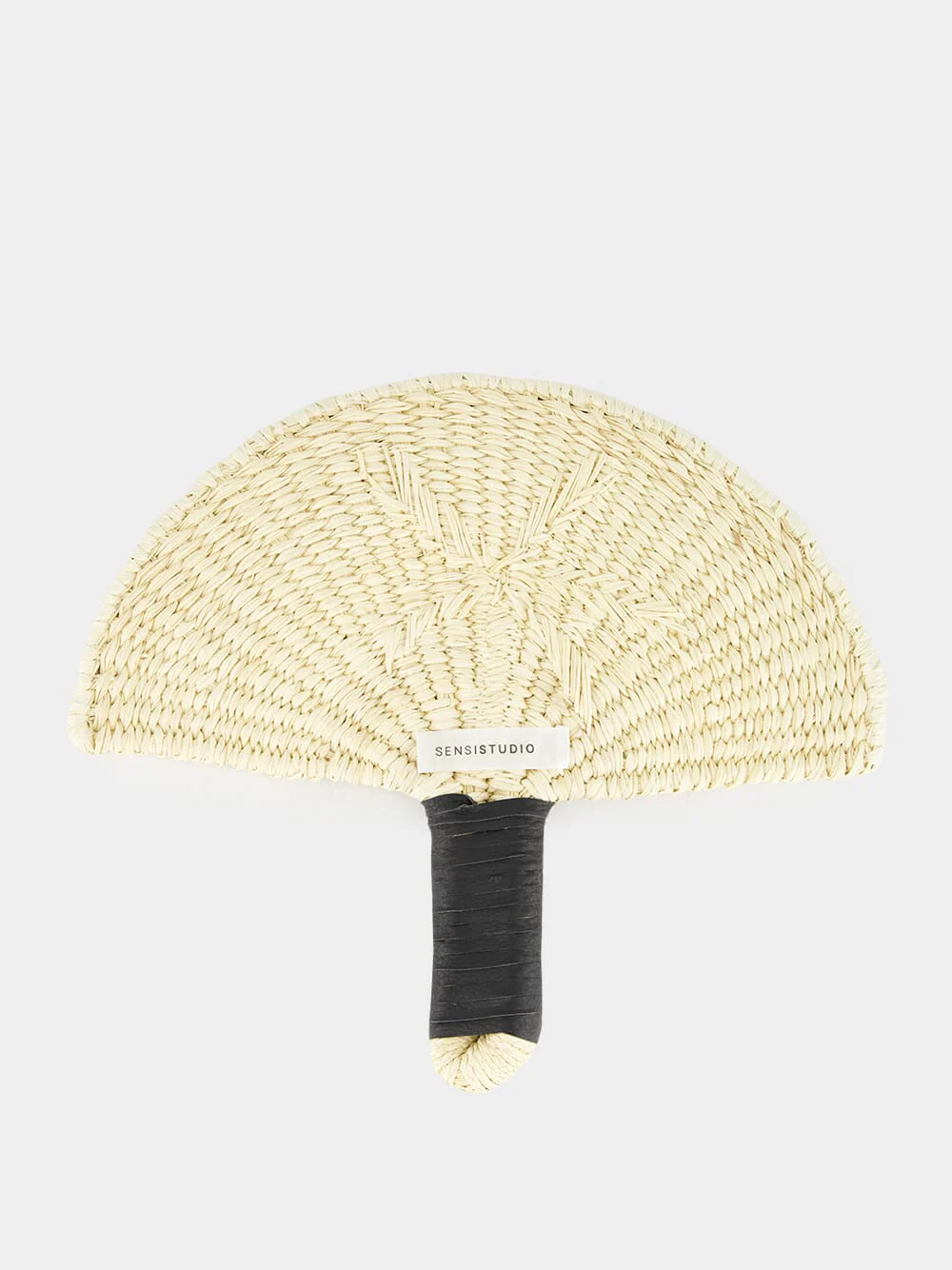 Natural Straw Solid Handfan - Image 2