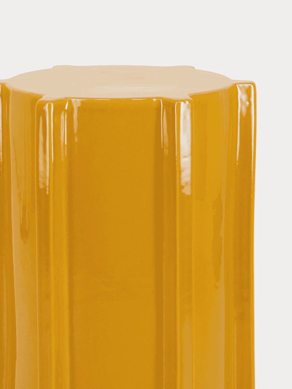 Ochre Glazed Pawn Side Table - Image 3