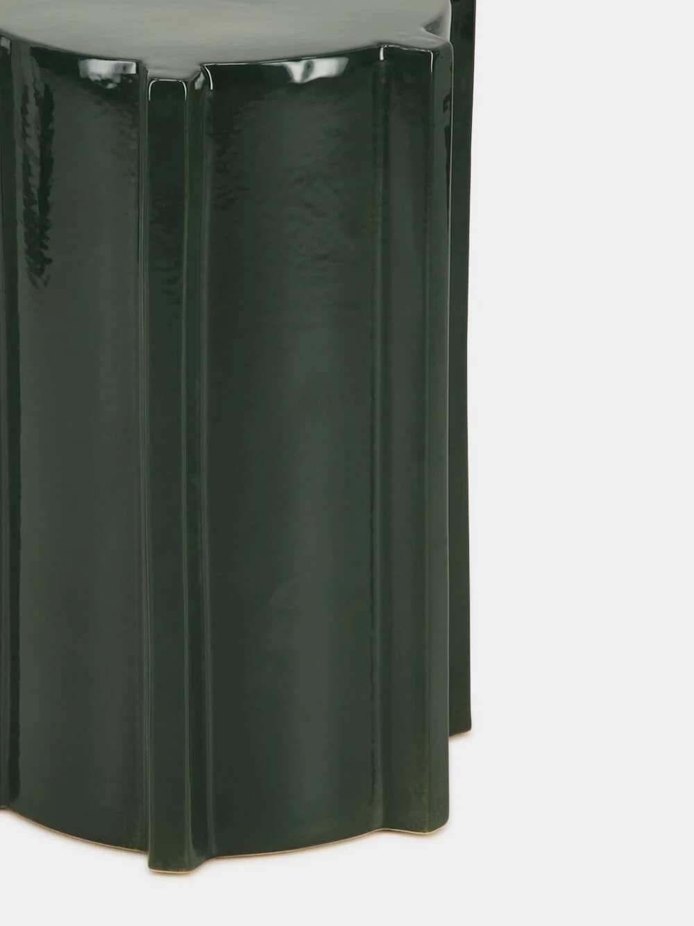 Side Table Pawn Glazed Stoneware in Dark Green - Image 3